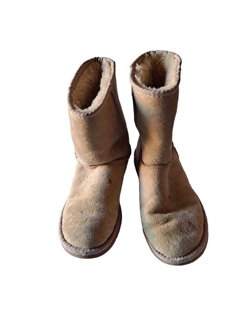Uggs Australia Womens Gray Sheep Skin Ankle Boots - W6